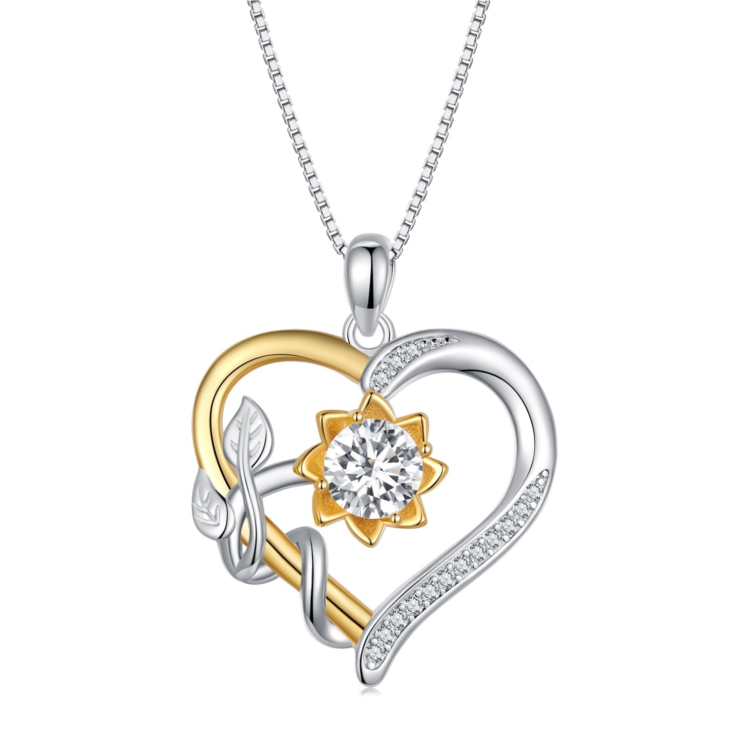 925 Sterling Silver Plated Gold Moissanite Necklace with Pavé Setting for Women  DestGlow