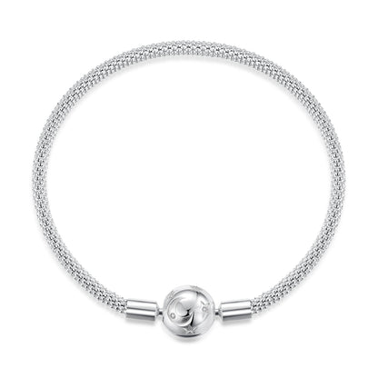 925 Sterling Silver CZ Pavé Setting Bracelet, Size 17.0 for Women  DestGlow