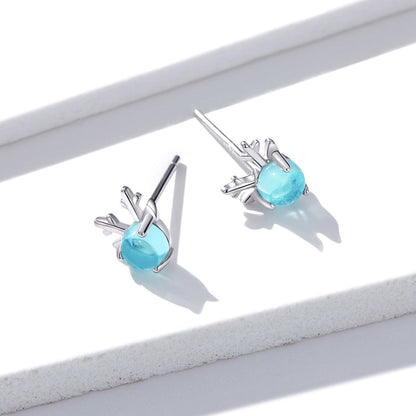 925 Sterling Silver Transparent Glass Earrings  DestGlow