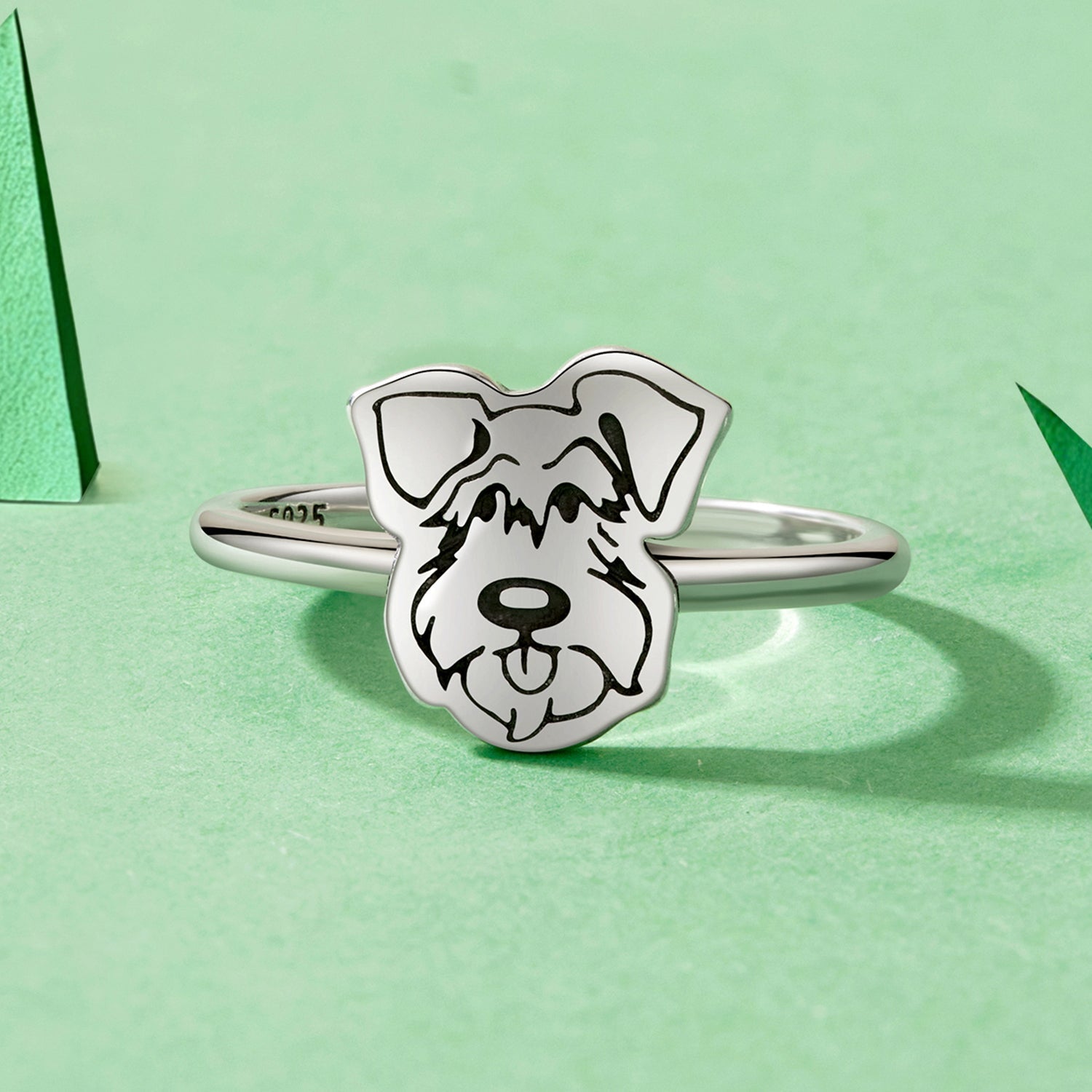 925 Sterling Silver Oxidized Silver Dog Ring for Women  DestGlow