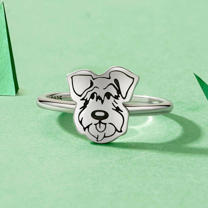 925 Sterling Silver Oxidized Silver Dog Ring for Women  DestGlow