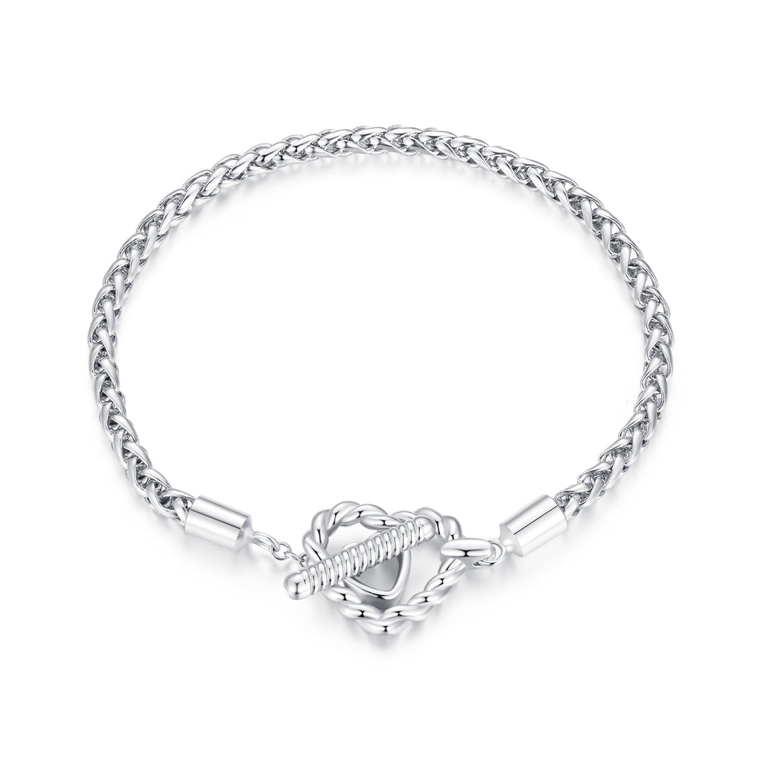 925 Sterling Silver 3.0mm Plated Platinum Bracelet Size 17.0 for Women  DestGlow