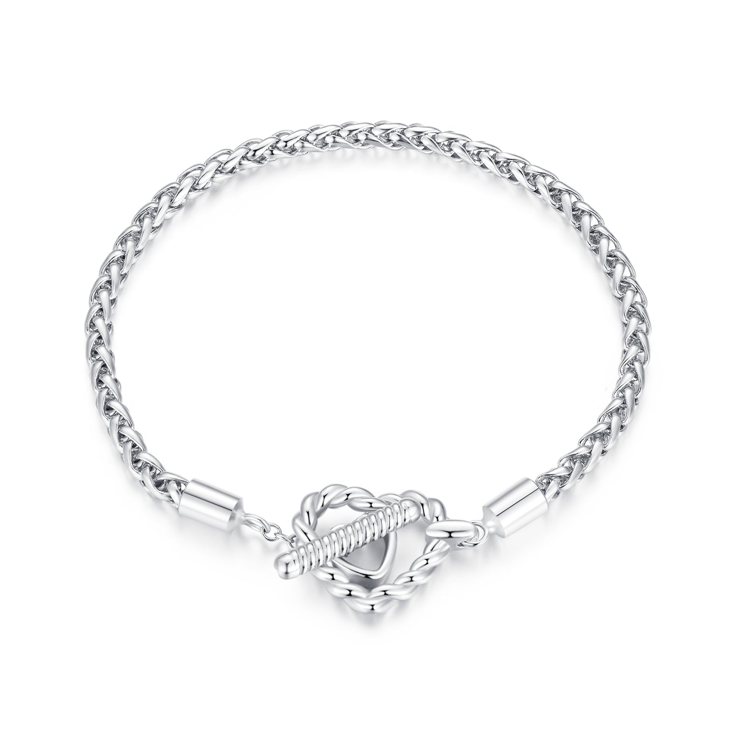 925 Sterling Silver 3.0mm Plated Platinum Bracelet Size 17.0 for Women  DestGlow