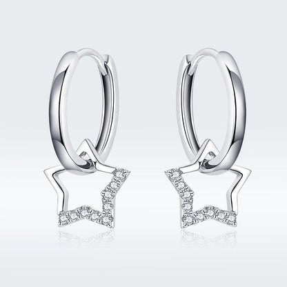S925 Sterling Silver Plated Platinum CZ Earrings for Women