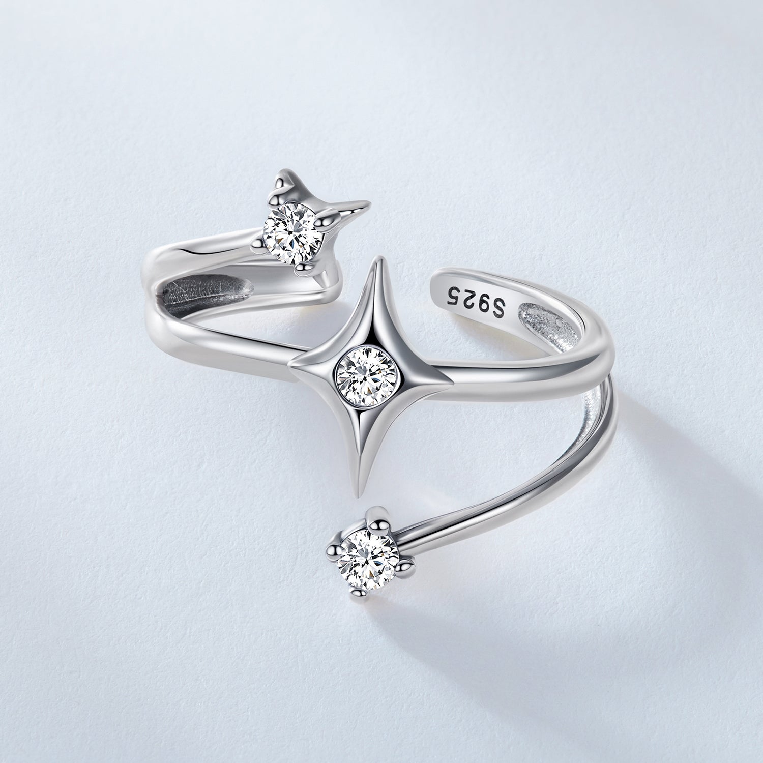 925 Sterling Silver Oxidized CZ Ring with Pavé Setting for Women  DestGlow