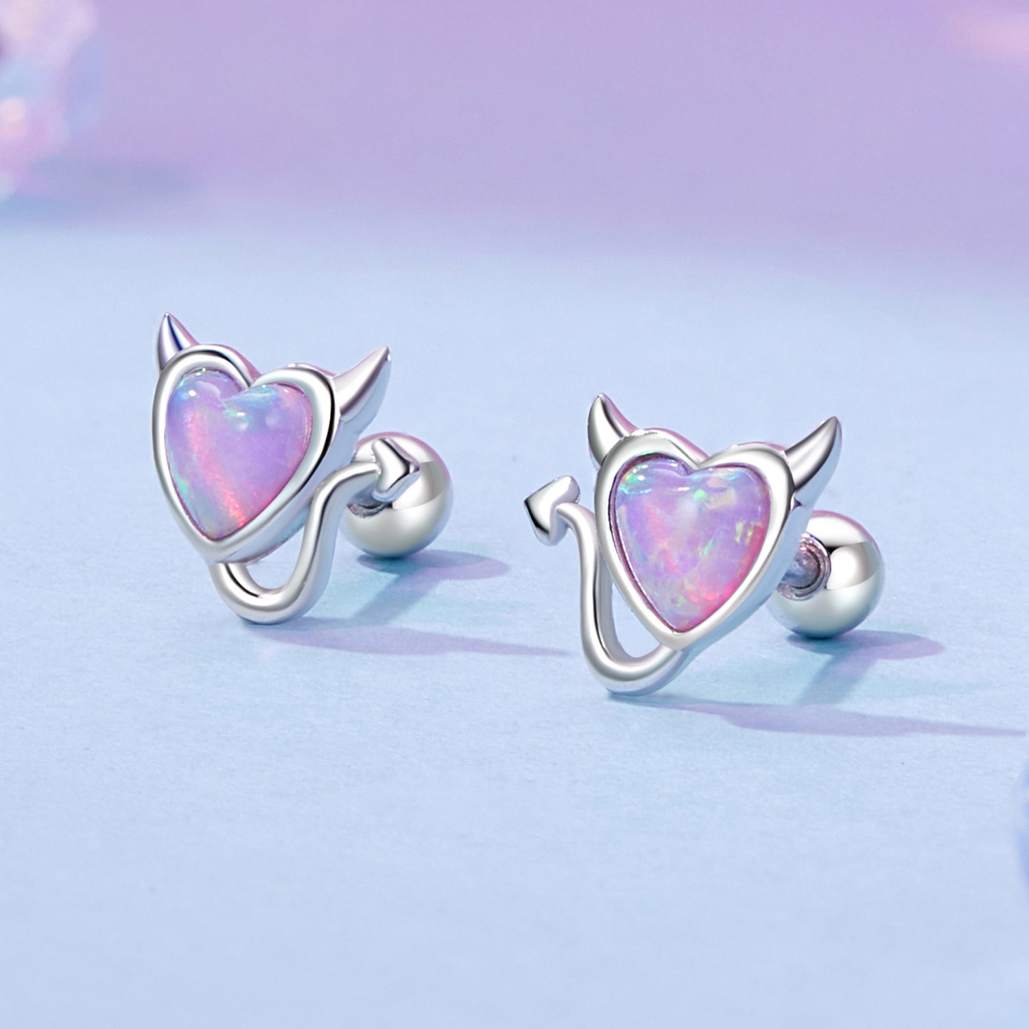 925 Sterling Silver White Gold Plated Opal Earrings 0.7x0.8cm for Women  DestGlow