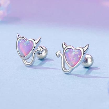 925 Sterling Silver White Gold Plated Opal Earrings 0.7x0.8cm for Women  DestGlow