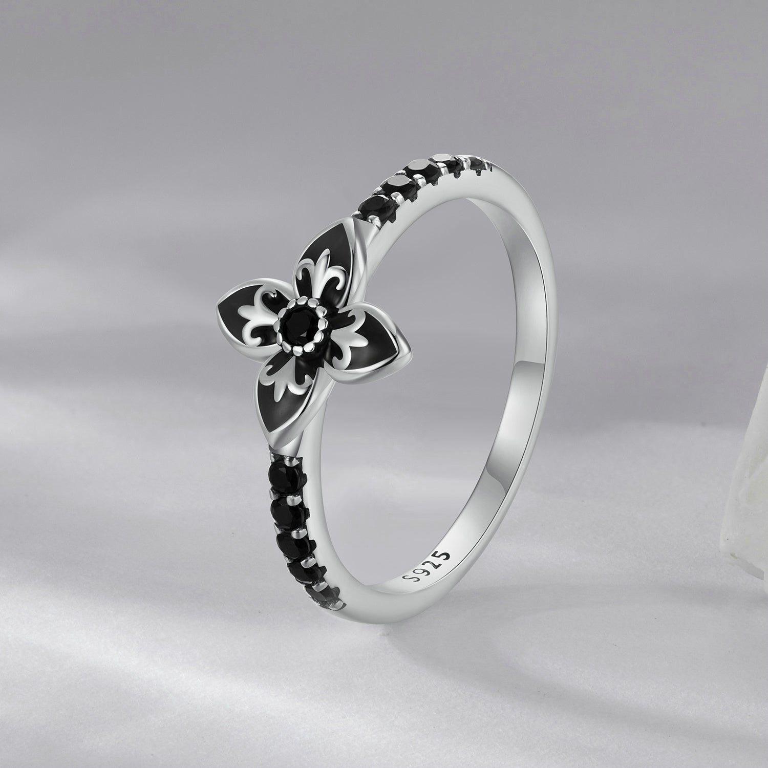 925 Sterling Silver Enamel 0.9x1.0cm Pendant Rings for Women by Bids.com
