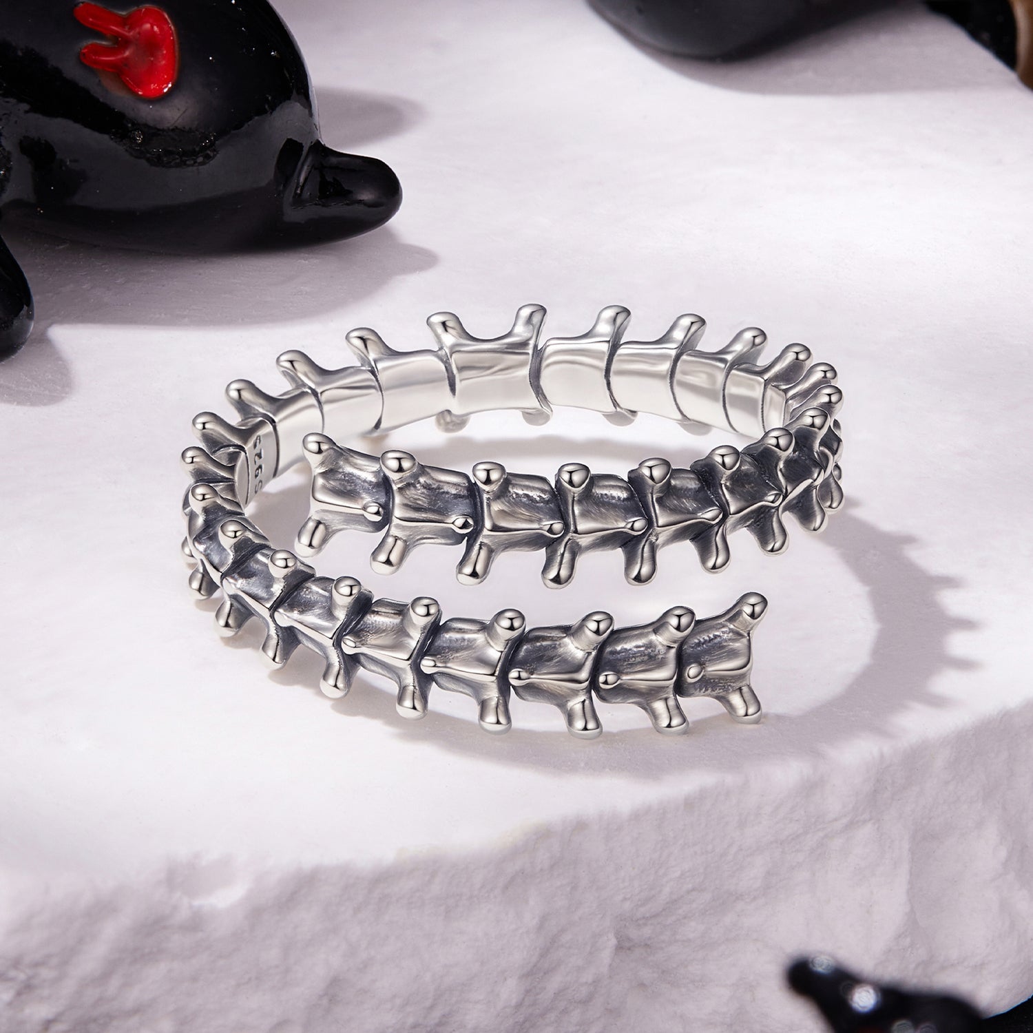 925 Sterling Silver Oxidized Silver Width 0.22-0.37cm Rings  DestGlow