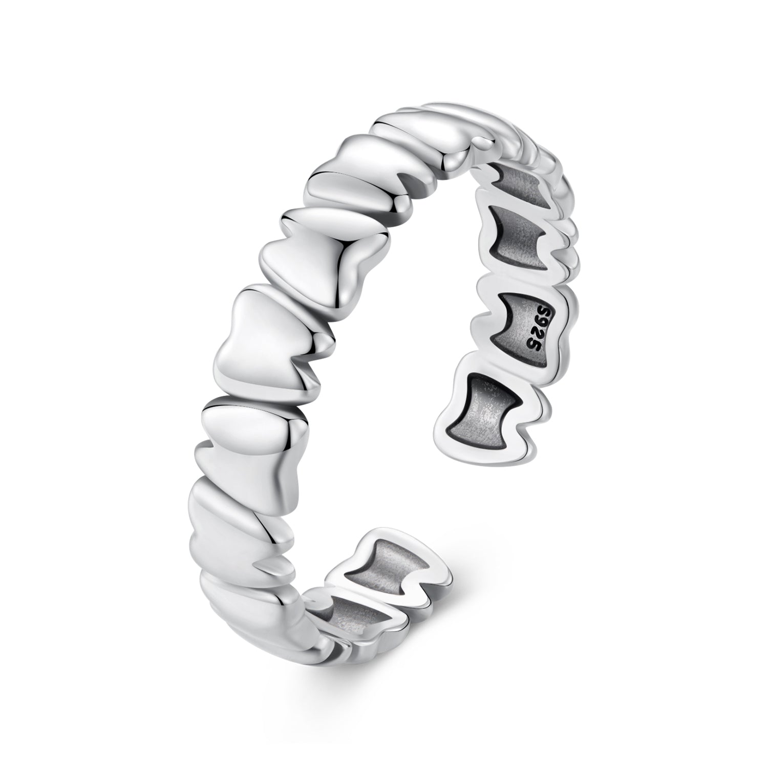 925 Sterling Silver Oxidized Silver Ring Women 0.42cm Width  DestGlow