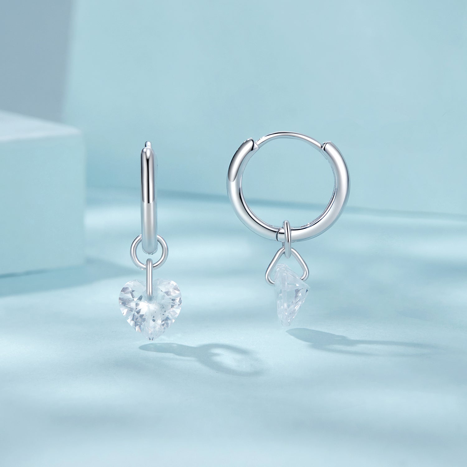 925 Sterling Silver Earrings with Pavé Setting CZ and White Gold Plating for Women  DestGlow