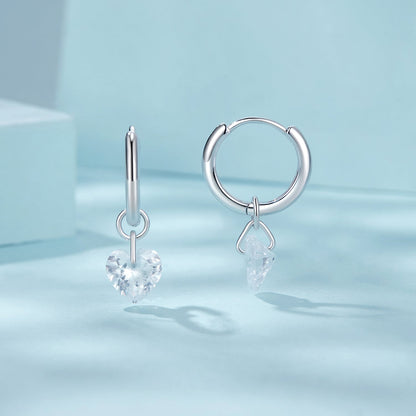 925 Sterling Silver Earrings with Pavé Setting CZ and White Gold Plating for Women  DestGlow
