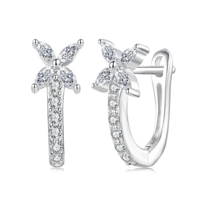 925 Sterling Silver White Gold Plated CZ Earrings for Women  DestGlow