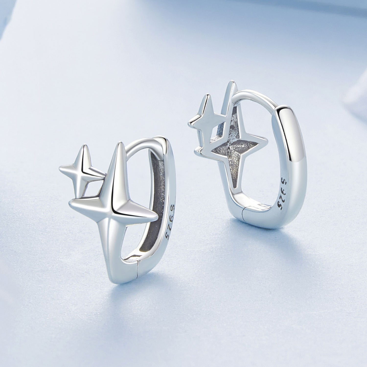 925 Sterling Silver Earrings with White Gold Plating, Size 1.2*0.9cm for Women  DestGlow