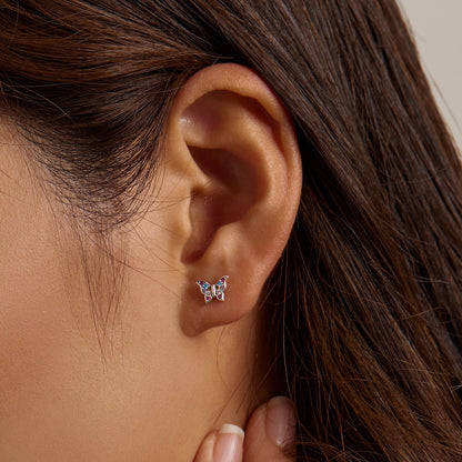925 Sterling Silver Earrings with Pavé Setting CZ and Oxidized Silver  DestGlow