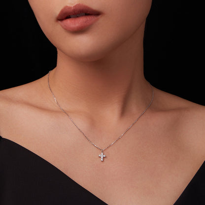 925 Sterling Silver Moissanite Pendant Necklace 40+5cm for Women  DestGlow