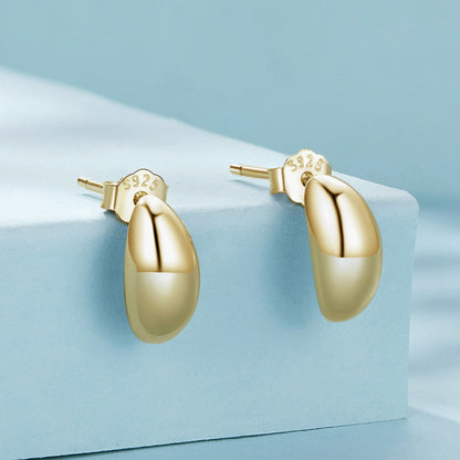 925 Sterling Silver Earrings, Size 10*5mm - Oxidized Silver for Women