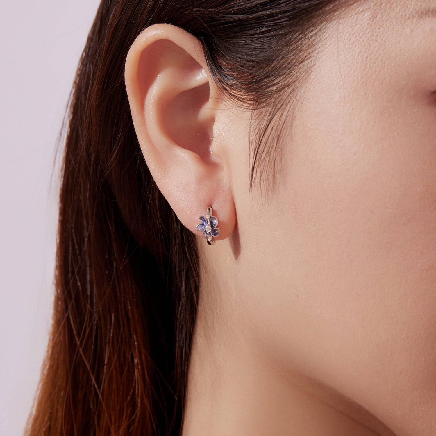925 Sterling Silver White Gold Plated Enamel CZ Hoop Earrings for Women  DestGlow
