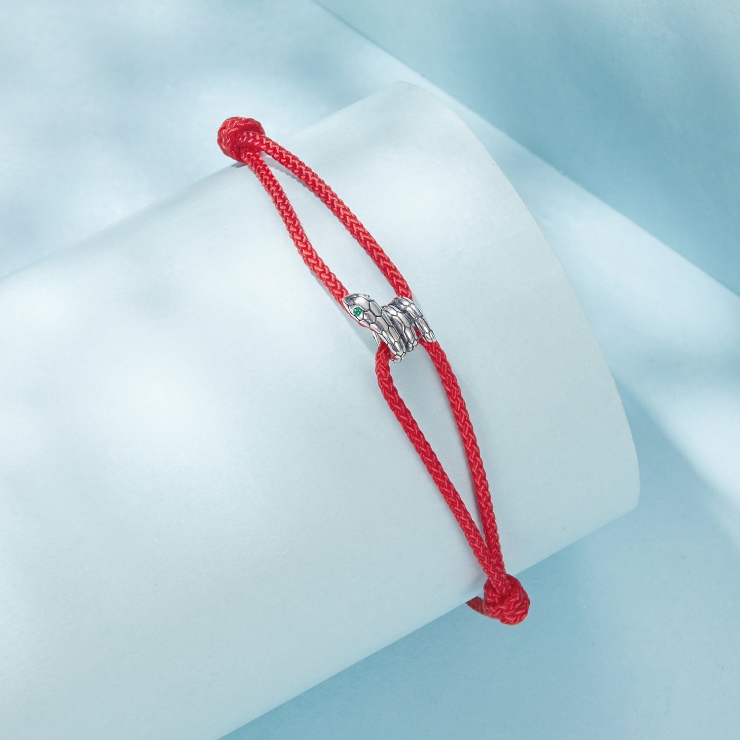 925 Sterling Silver Adjustable Bracelet with CZ and Cotton Rope for Women  DestGlow
