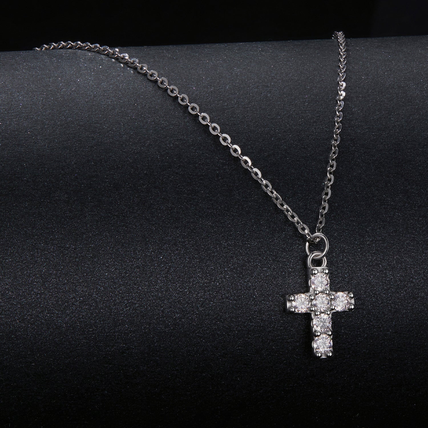 925 Sterling Silver Moissanite Pendant Necklace 40+5cm for Women  DestGlow
