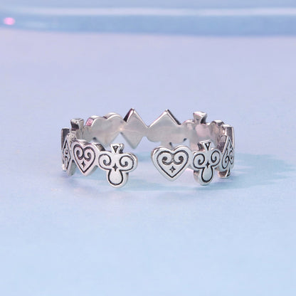 925 Sterling Silver Oxidized Silver 0.5cm Ring  DestGlow