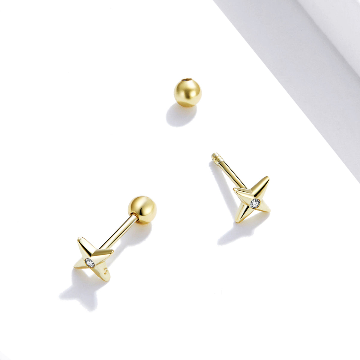 925 Sterling Silver Pavé CZ Gold Plated Earrings  DestGlow