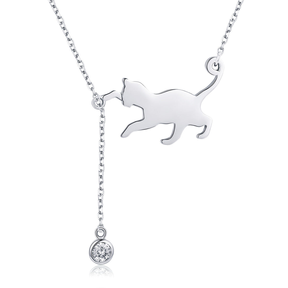 925 Sterling Silver Necklace 38-45cm with 1.4*2.5cm Pendant for Women  DestGlow