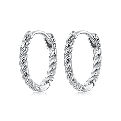 925 Sterling Silver Plated White Gold Earrings Size 1.4x0.2cm for Women  DestGlow