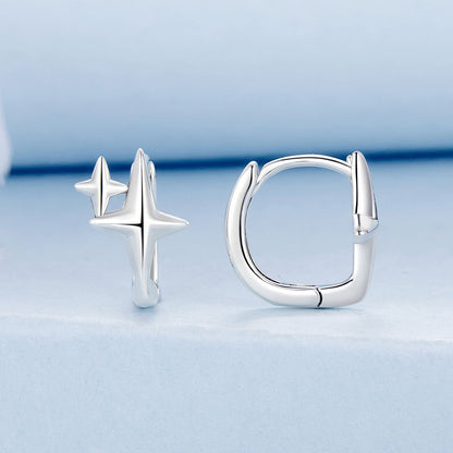 925 Sterling Silver Earrings with White Gold Plating, Size 1.2*0.9cm for Women  DestGlow