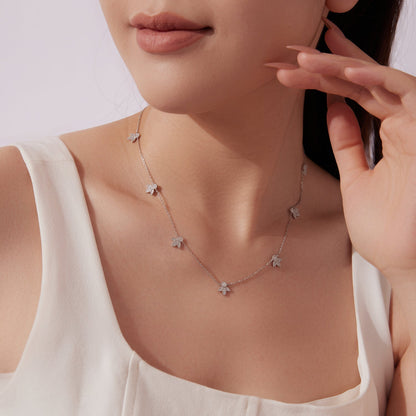 925 Sterling Silver Moissanite 0.25 Carat Necklace with Pavé Setting for Women  DestGlow