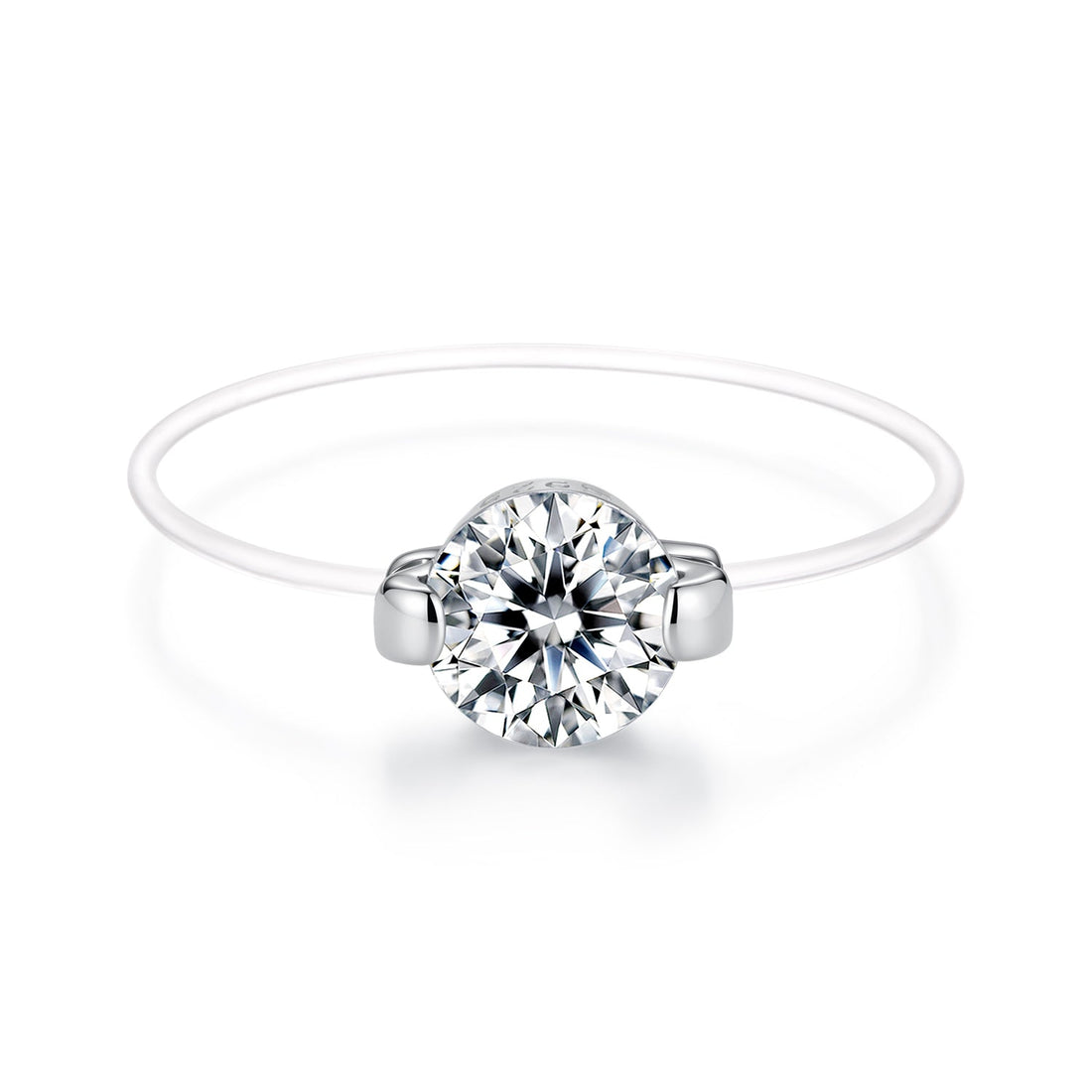925 Sterling Silver White Gold Plated CZ Ring Size 6 for Women  DestGlow