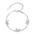 925 Sterling Silver Plated White Gold Adjustable Bracelet for Women  DestGlow