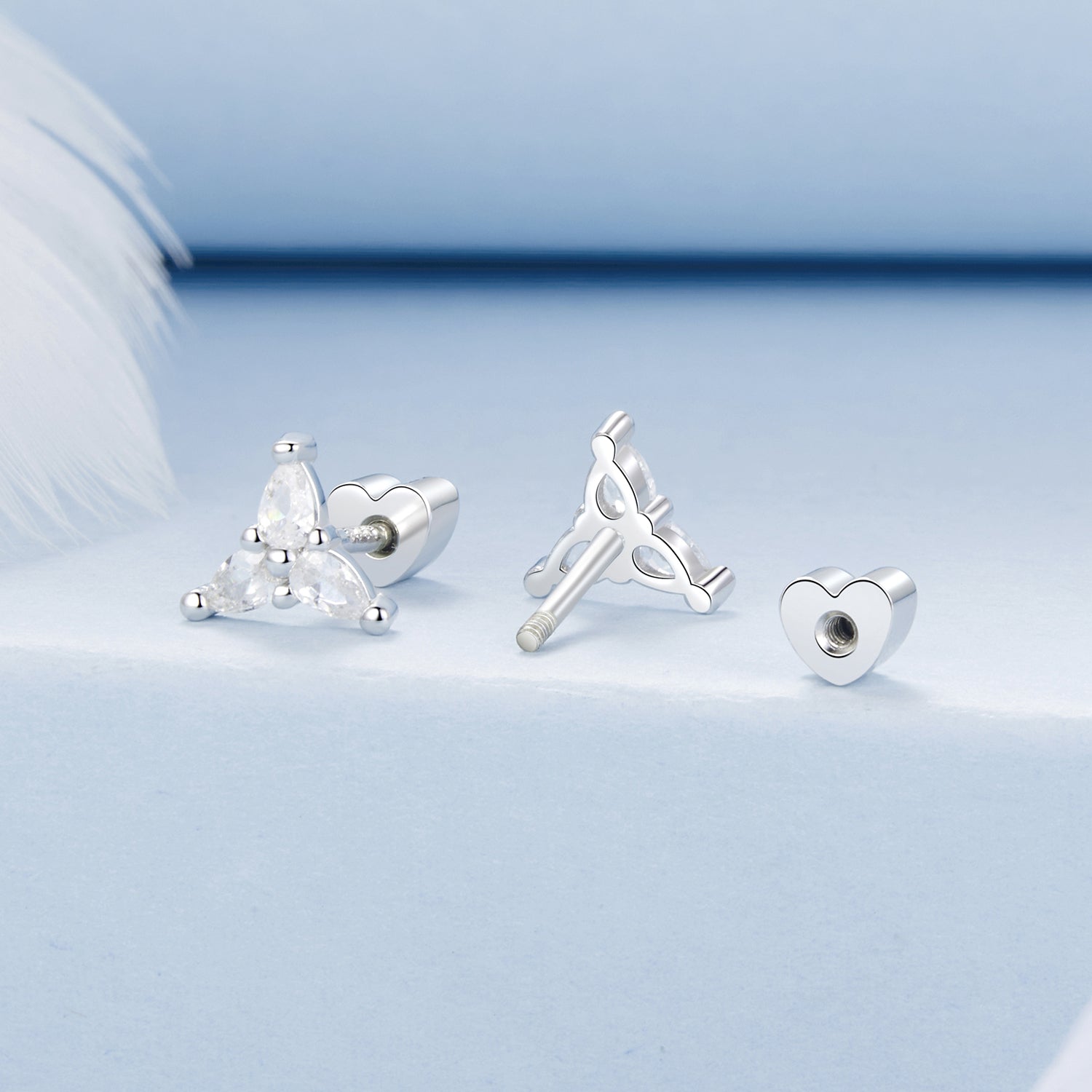 925 Sterling Silver Earrings with Pavé Setting CZ  DestGlow