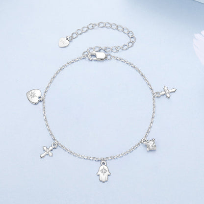 925 Sterling Silver Bracelet with Plated White Gold and Pavé Setting CZ  DestGlow