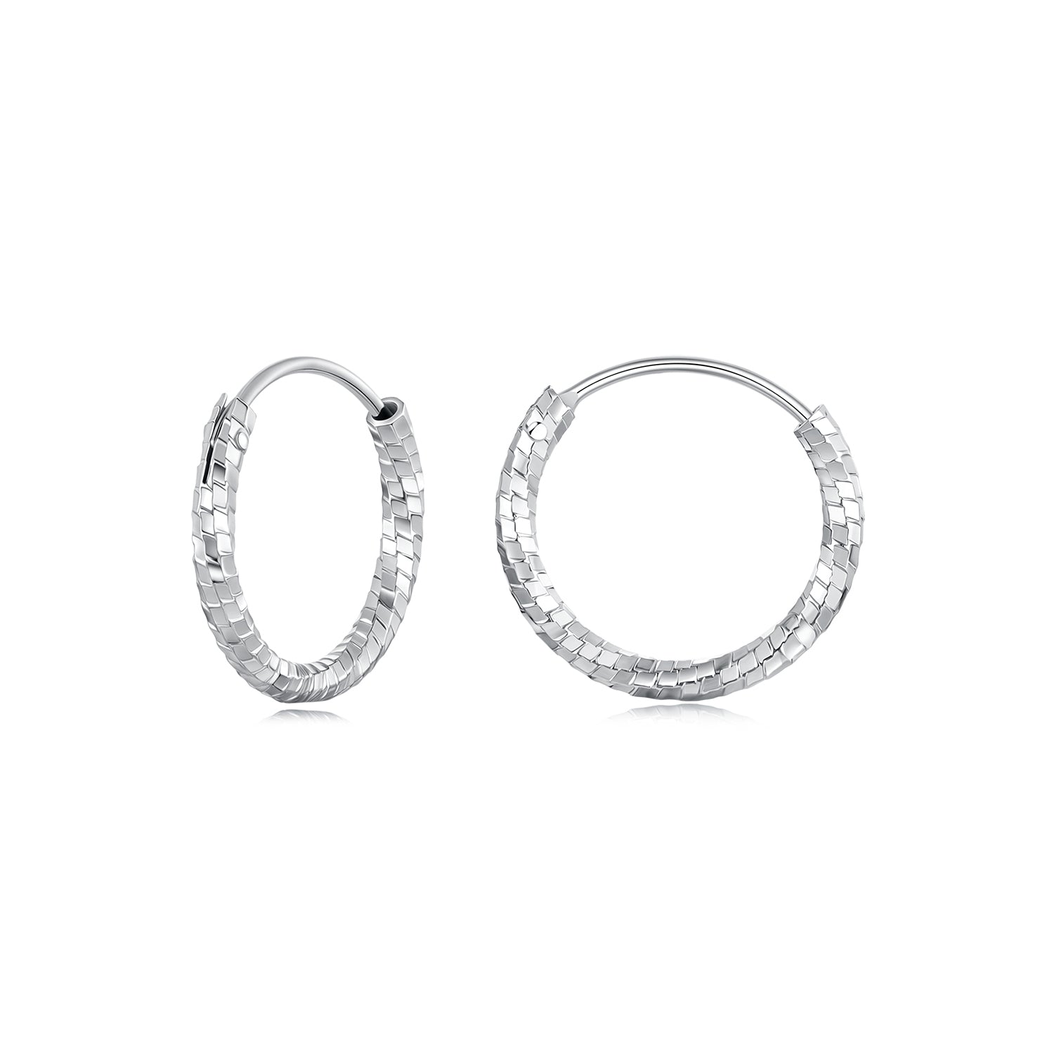 925 Sterling Silver Earrings for Women - White Gold Plated, 2.6*0.2 cm, Style L  DestGlow