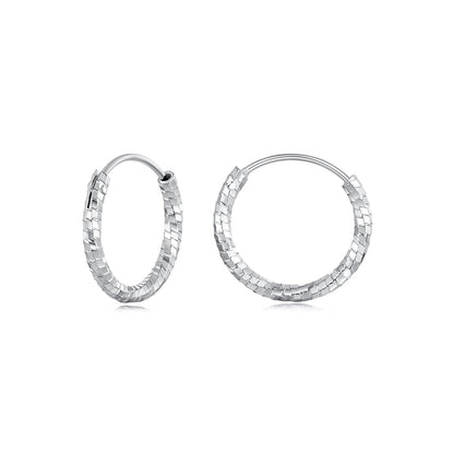925 Sterling Silver Earrings for Women - White Gold Plated, 2.6*0.2 cm, Style L  DestGlow