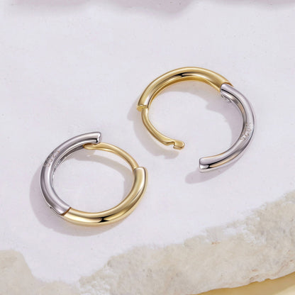 925 Sterling Silver Earrings for Women - 1.3x0.2cm, Plated White Gold  DestGlow