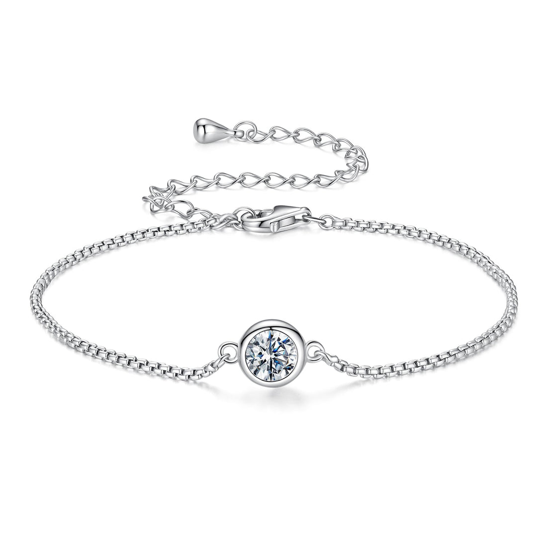 925 Sterling Silver 0.50 Carat Moissanite Bracelet for Women  DestGlow