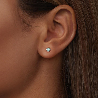 925 Sterling Silver Amazonite Earrings 0.55cm Plated White Gold for Women  DestGlow