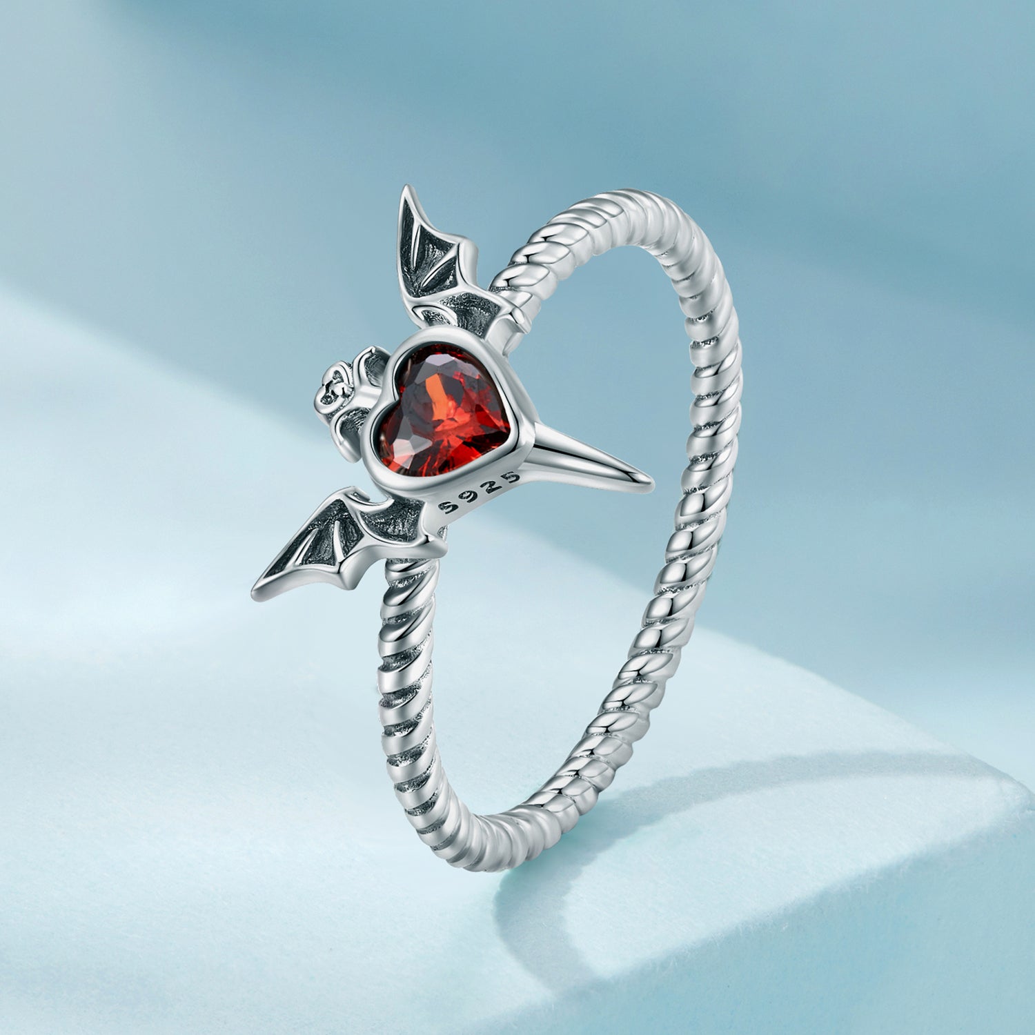 925 Sterling Silver Oxidized CZ Pendant Ring Size 6 for Women  DestGlow