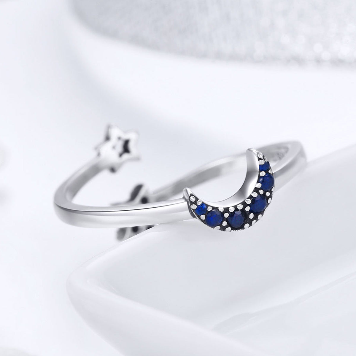 925 Sterling Silver Adjustable Ring, 0.2cm Width, Size 1.1*0.7cm, Women  DestGlow