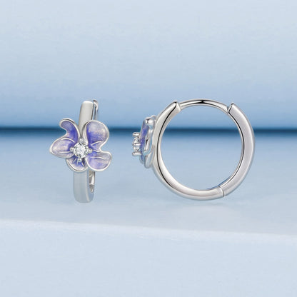 925 Sterling Silver White Gold Plated Enamel CZ Hoop Earrings for Women  DestGlow
