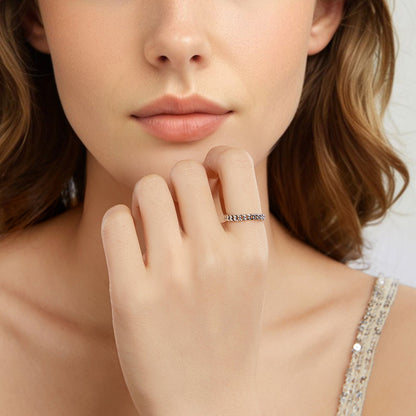 925 Sterling Silver Oxidized Silver Ring for Women  DestGlow