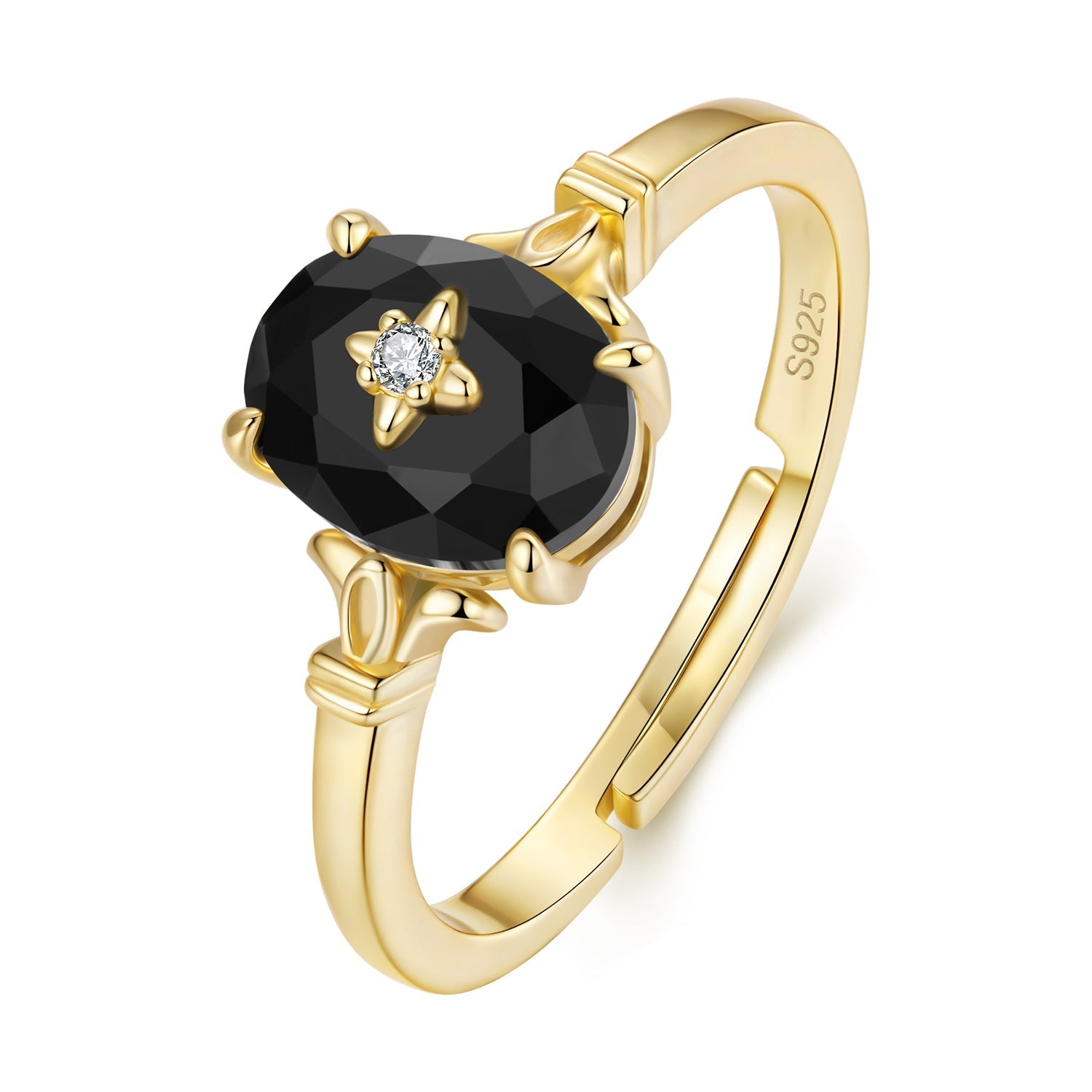 925 Sterling Silver Gold-Plated CZ Pavé Ring for Women  DestGlow