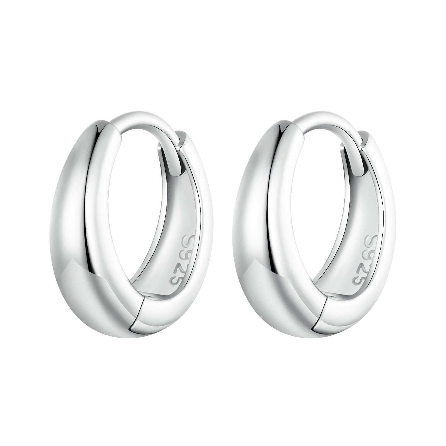925 Sterling Silver 12*3mm Platinum Plated Earrings  DestGlow