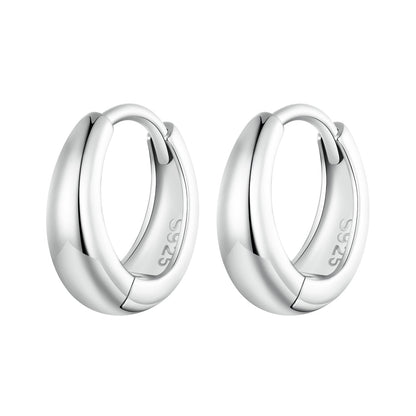 925 Sterling Silver 12*3mm Platinum Plated Earrings  DestGlow