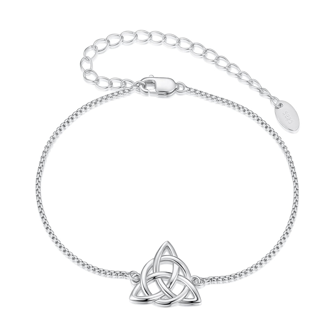 925 Sterling Silver White Gold Plated Bracelet with Length 15+6cm for Women  DestGlow