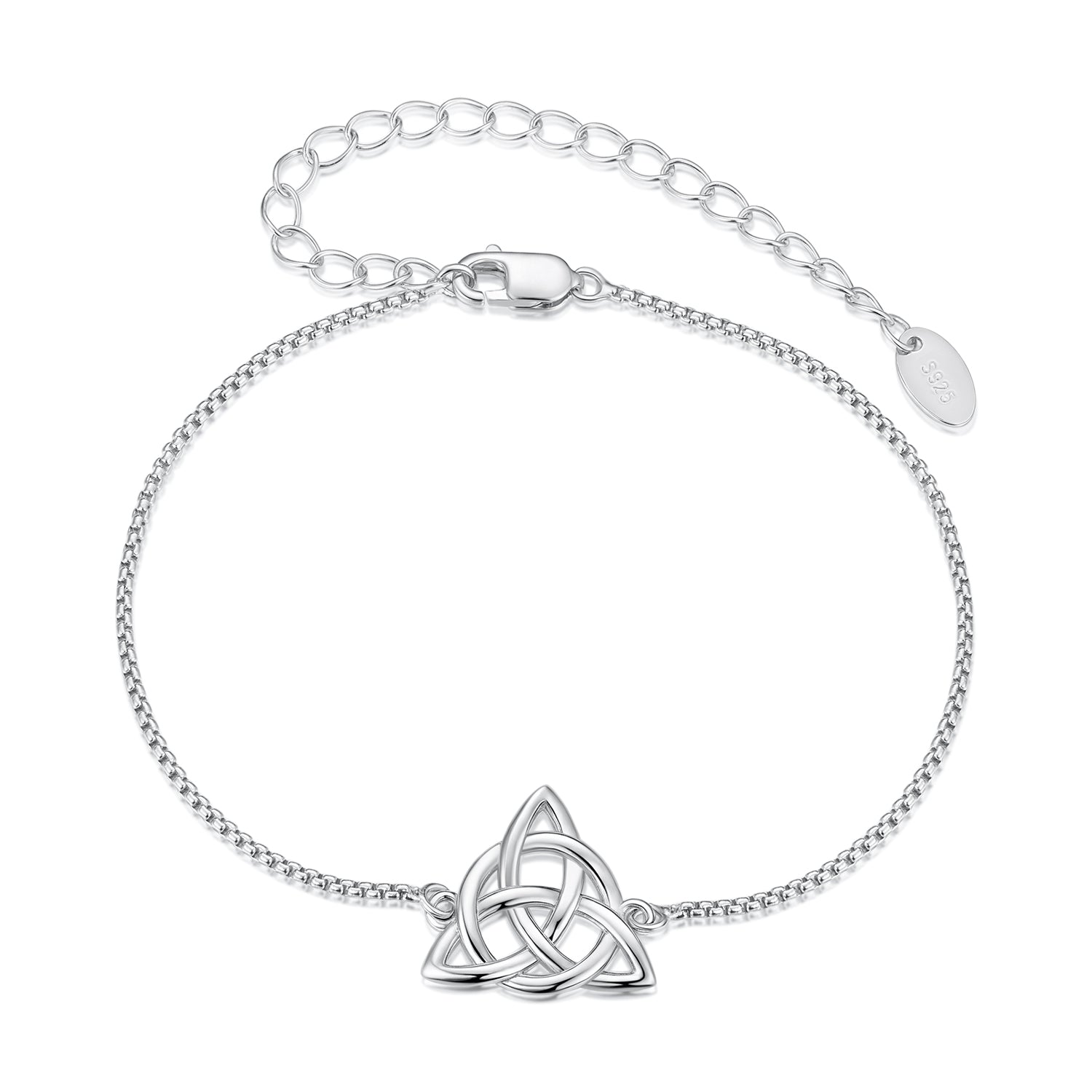 925 Sterling Silver White Gold Plated Bracelet with Length 15+6cm for Women  DestGlow