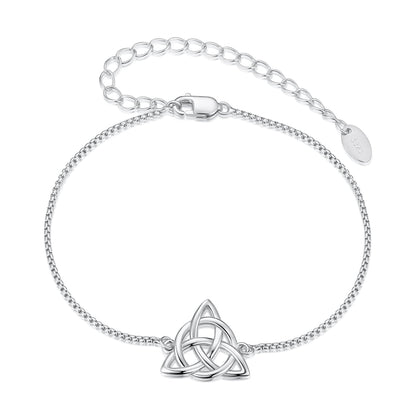 925 Sterling Silver White Gold Plated Bracelet with Length 15+6cm for Women  DestGlow