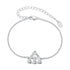 925 Sterling Silver White Gold Plated Bracelet with Length 15+6cm for Women  DestGlow